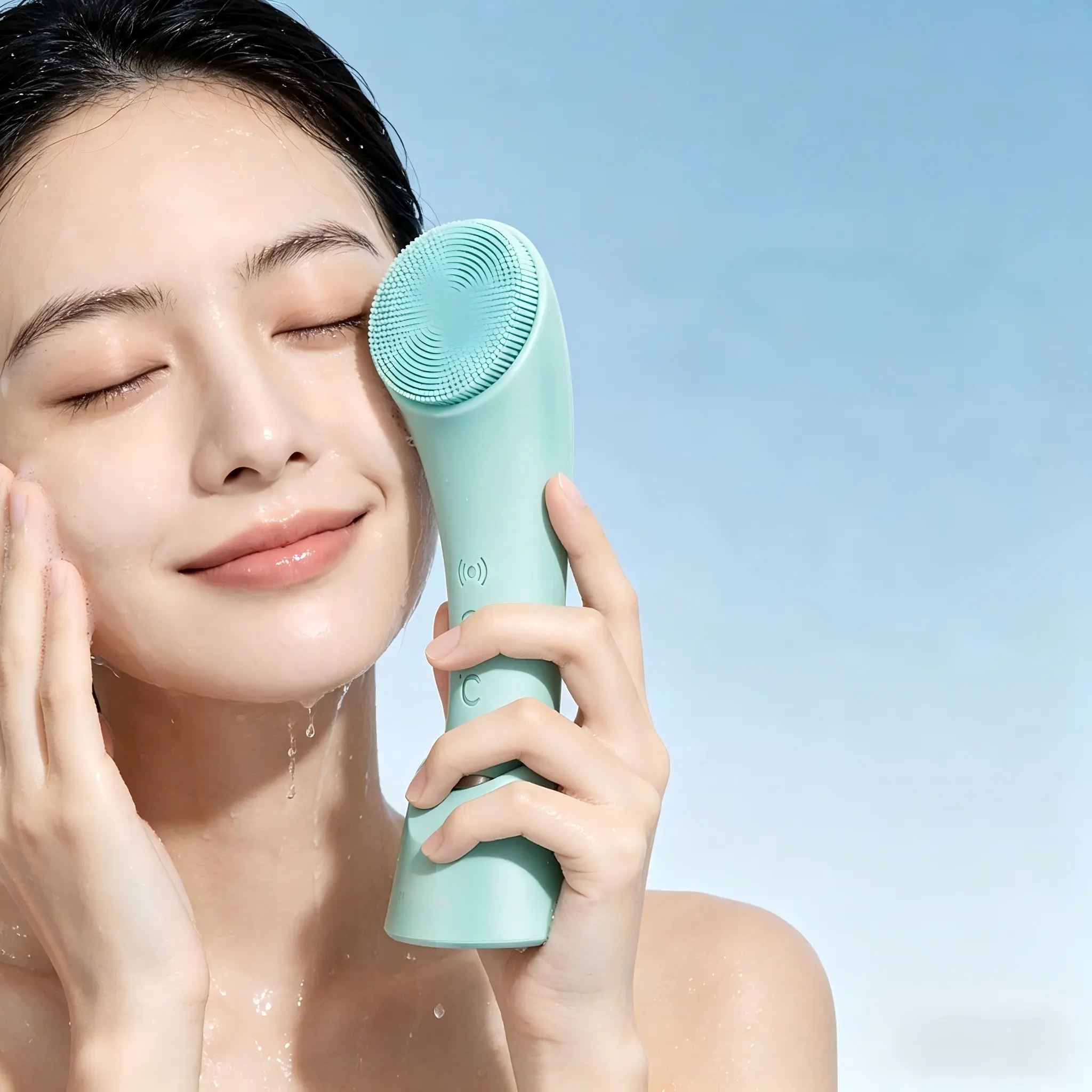 Rechargeable Silicone Facial Cleansing Brush for Women & Men -  Waterproof Face Scrubber with Heat Massage, Deep Cleansing & Exfoliating Electric Face Brush