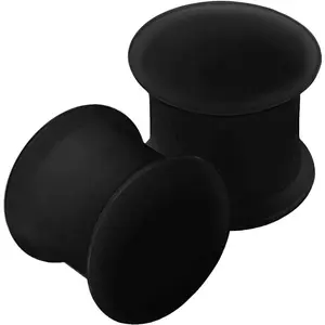 2PCS Silicone Black 00g 10mm Double Flared Saddle Earring Stretcher Ear Gauge Plug Ear Lobe Piercing Jewelry 2668