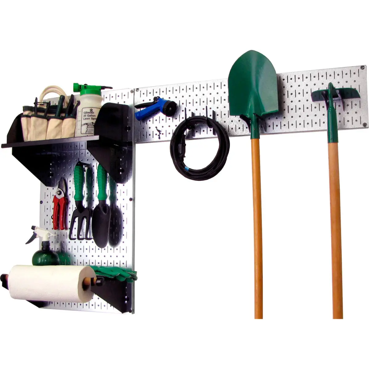 Wall Control Metal Pegboard Garden & Garage Tool Board Organizer, Galvanized Black - Hanging, Over 10 Times Stronger, Last a Lifetime, 48x32x9 in.