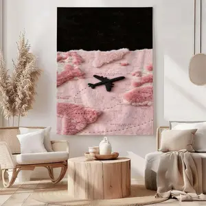 A Pink Map Patterned Peach Skin Velvet Tapestry, Perfect for Cheering, Photo Props, Portable for Outings, Durable And Wrinkle-Resistant, Lightweight And Easy to Hang. Suitable for Gamers to Decorate Their Rooms, Bedrooms