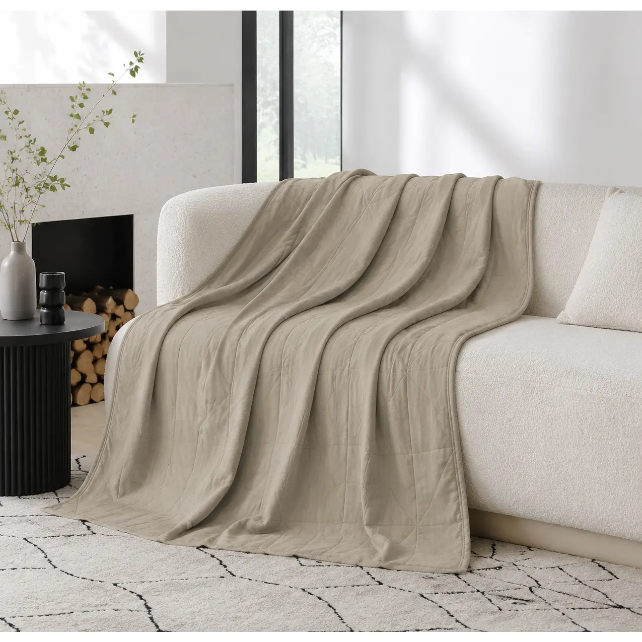 【Back to School】Exclusivo Mezcla Pure Natural Woven Cotton Throw Blanket, Four-Ply Quick-Drying Airy Buttery-Soft Open-Weave Blanket for Warm Weather, Sofa Bed All Season, Multiple Sizes