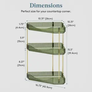 Bathroom Counter Organizer Makeup Corner Stand with Perfume Tray, Cosmetic Skincare Shelf, and Storage for Bedroom, Dresser, and Kitchen Home Goods Large Capacity