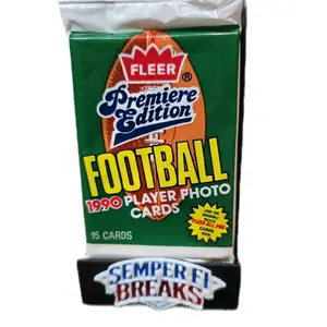 Fleer 1990 Football Premiere Edition Single Pack 15 Player Photo Cards Includes Fleer All Pro Cards Sports Collectibles