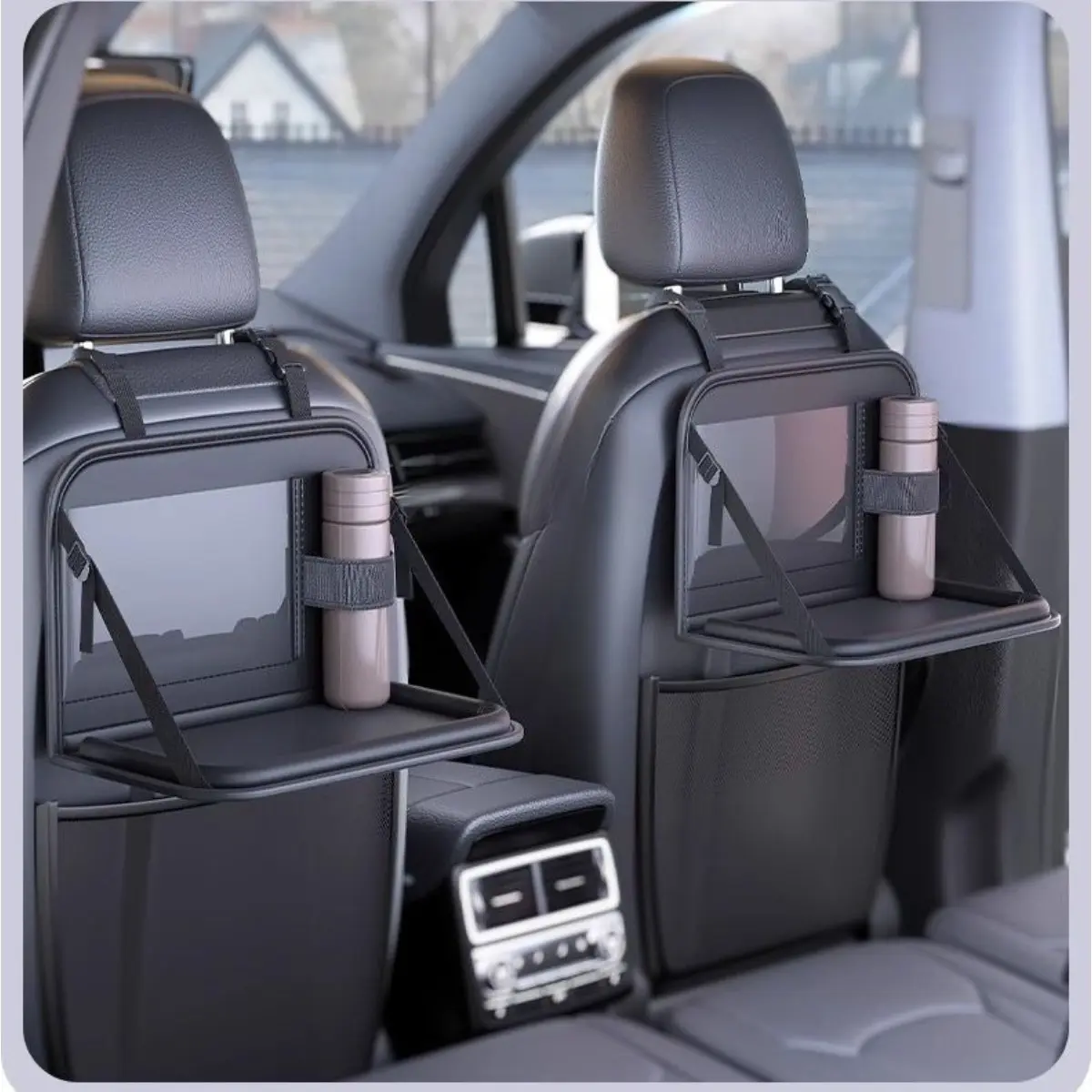 Foldable Car Seat Back Table Multifunctional Tablet And Food Tray Backseat Storage Organizer Vehicle Travel Interior Accessories