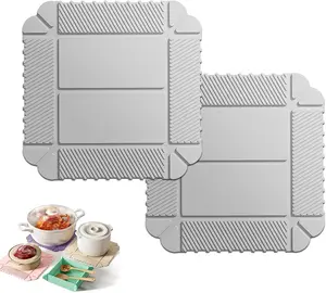 Multi-Purpose Magnetic Silicone Trivets - 2 Pcs Non-Slip Heat Resistant Hot Pads for Hot Dishes, Pots & Pans - Table & Countertop Protector, Kitchen Decor & Accessories