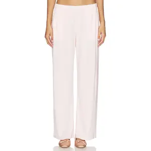 Barefoot Dreams Pointelle Rib Pant With Scallop Trim in Pink Sand