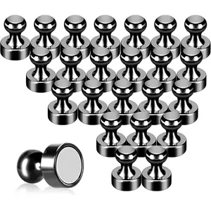 Pack of 24 Black Fridge   Refrigerator  Push Pins  for Whiteboard Office Classroom Map Kitchen Office Locker