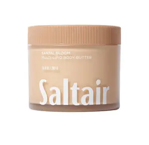 Saltair Multi-Lipid Body Butter - Rich, Nourishing Hydrating Body Cream with Ceramide Complex, Coconut Oil, Shea Butter, and Sea Buckthorn. Moisturizing Dry Skin Care. 10oz Jar - Santal Bloom