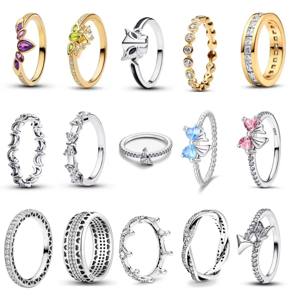 925 Silver Ring New  Gold Color Rings Suitable For Any Occasion Bracelet Necklace Matching DIY Birthday Gift