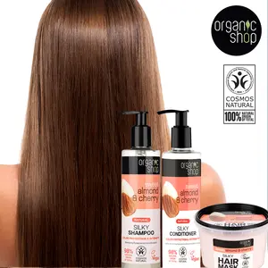 Organic Shop Almond Oil & Organic Cherry - Color Protection Shampoo + Conditioner + Hair Intense Repairing Mask, 100% Vegan & Organic, Rich In Vitamins & Minerals, Silky Hydration & Nourishing