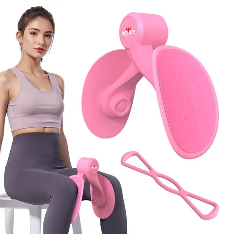 RELIFE REBUILD YOUR LIFE Thigh Trainer with Resistance Band, Exercise Equipment for Inner Thigh, Pink Purple Black, Summervibes