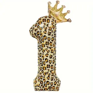 40 inch leopard print digital/1PC leopard print birthday background cloth/9PC leopard print love balloon, wild leopard print, suitable for jungle adventure themed bachelor parties, birthday celebration background decoration, party entrance decoration
