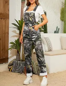 BINDEFON Stretchy Camo Overalls for Women and Men Hunting Bibs Adjustable Denim Coveralls Work Utility Camouflage Jumpsuit Rompers Fitted Sleeveless Menswear Womenswear Redneck Life Outfit
