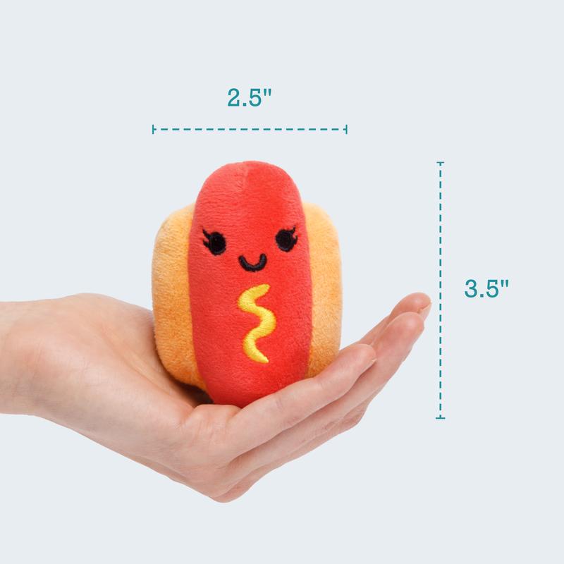 Emotional Support Hot Dogs by Relatable – Funny Valentines Plush Toys for Friends, Cute Gift for Girlfriend or Him, Includes 5 Plushies with Basket