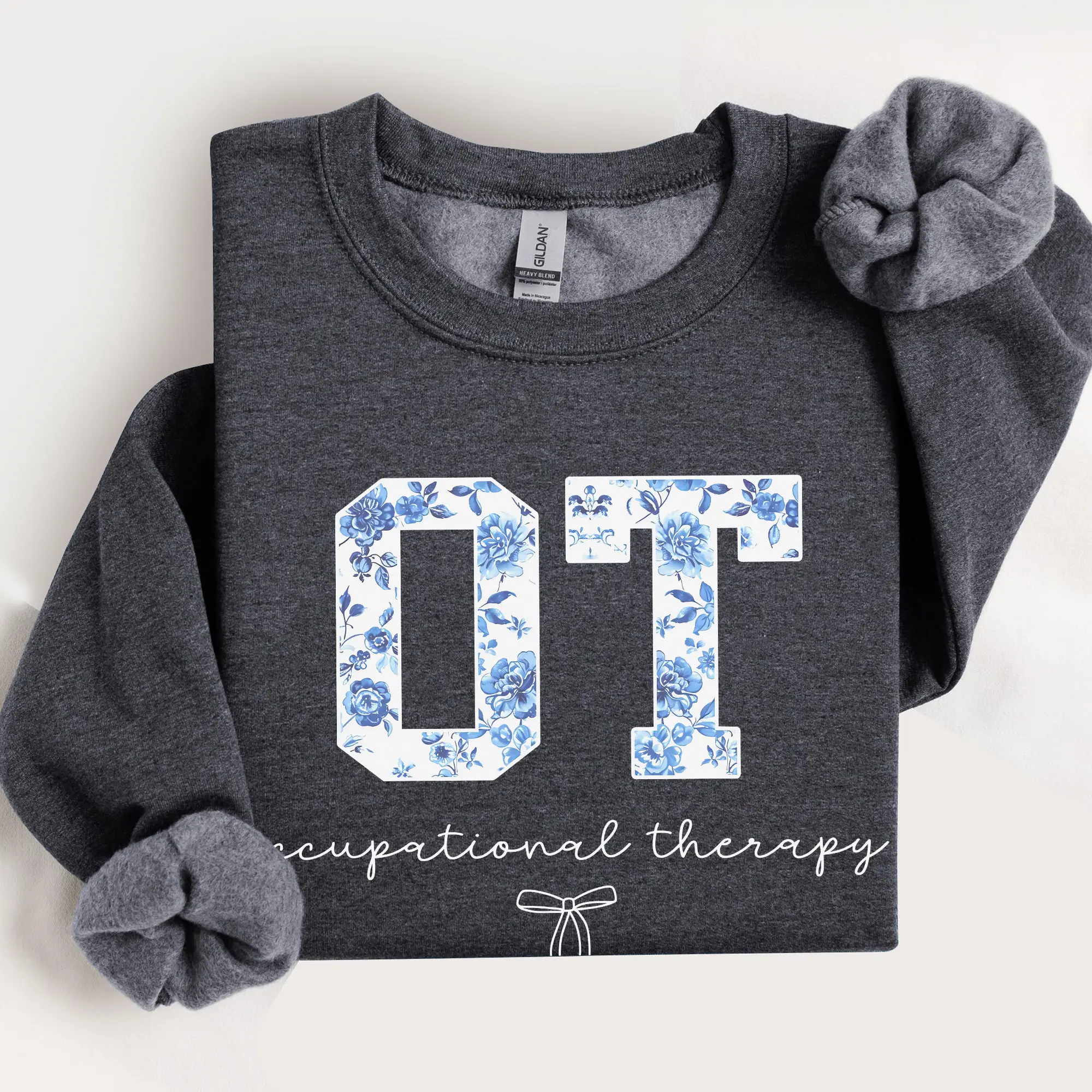 Occupational Therapy Sweatshirt, Blue Toile OT T-Shirt, Occupational Therapist Gift, Pediatric OT Tee, Retro OT Apparel