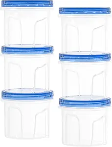 Freezer Containers with Lids Reusable Round BPA-Free Airtight Freezer Containers with Twist Top Lids for Kitchen Meal Prep Microwave Dishwasher Safe