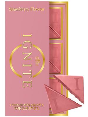 Hot 2026!! Ignite Chocolate Bars - Premium Strawberry flavor Chocolate Squares for Couples - 60% Cocoa, Vegetarian - Crafted with Selected Ingredients for a Delightful Experience - Ideal for Men & Women