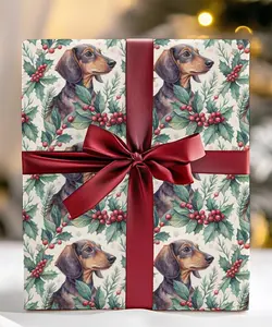 Dachshund Christmas Wrapping Paper: Holiday Sausage Dog Gift Wrap