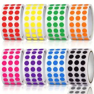 8000pcs 1/4 Inch Round Color Coding Labels, Adhesive Dot Stickers for Organizing, Assorted Colors, Ideal for Office, School, Home Use