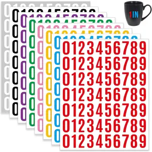 1 Inch Colorful Number Stickers, 8 Colors, 560 count  Vinyl Number Self-Adhesive 0-9 Labels forOffice,Boxes, Storage,Classroom, Storage