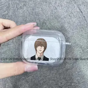 Japan Anime Mikami Teru Death Note Case Soft silicone TPU Case For AirPods 4 Pro 1 2 3 Clear Transparent Bluetooth Earphone Case