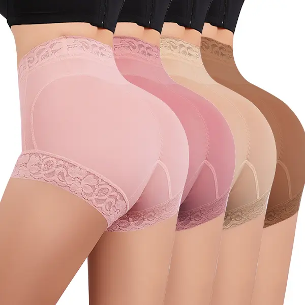 Women's High-Waist Seamless Shaper Briefs - Tummy Control, Ruched Cheeky Hip Lift, Non-Slip Lace, Lightweight Body Contouring Shapewear for Wedding, Party, Work