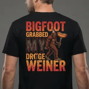 Bigfoot Encounter Men S T Shirt Cotton Casual Crewneck Graphic Tee for Bigfoot Enthusiasts