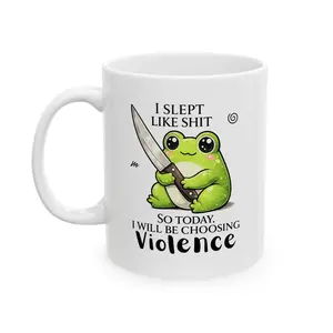 kawaii Frog with Knife Mug 11 oz kawaii Frog with Knife Mug 11 oz