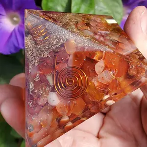 Large Orgonite Pyramids, Toxic Energy Cleanser, EMF Protectors, Toxic Energy Filter, Carnelian Orgone