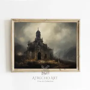 Church Ruins Art Print | Gothic Wall Art | Dark Ornamental | Moody Architectural Decor