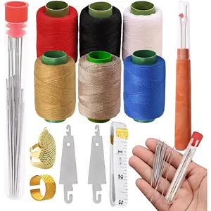 37PCS Sewing Tool Set, Big Eye Steel Sewing Needles Kit, Needle and Thread Kit,Threader and Needle Repair Kit Stainless Steel Needles for Hand Sewing