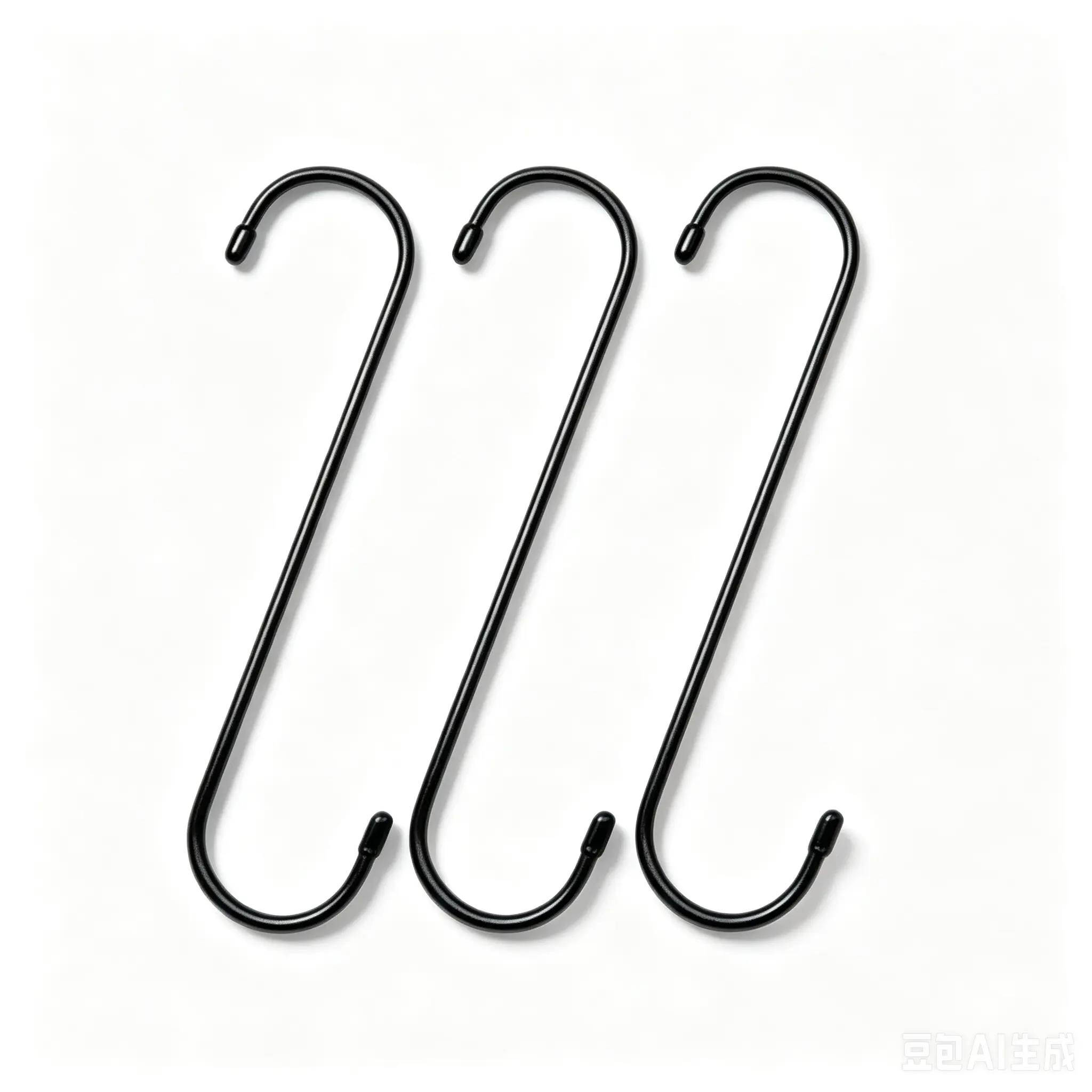 3PCS S Hanging Hook Heavy Duty S Hanger Black metal S-hooks, suitable for hanging plant baskets; sturdy and durable, ideal for use on patios, in gazebos, on plant stands, or on tree branches.