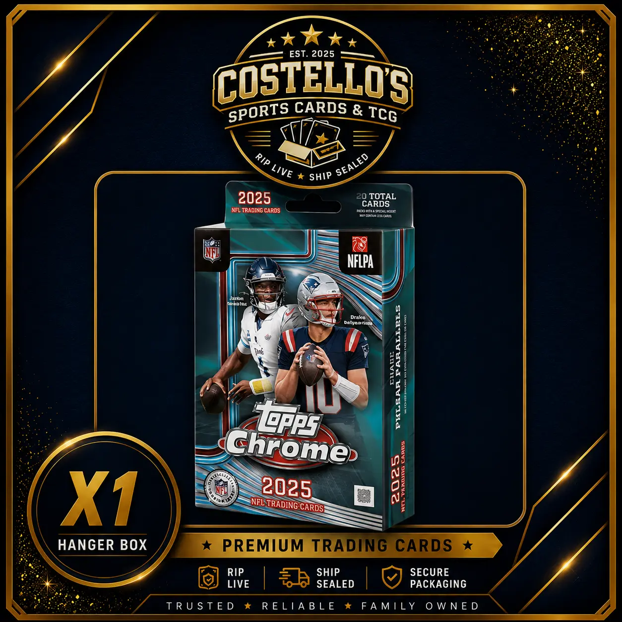 2025 Topps Chrome Football Hanger Box