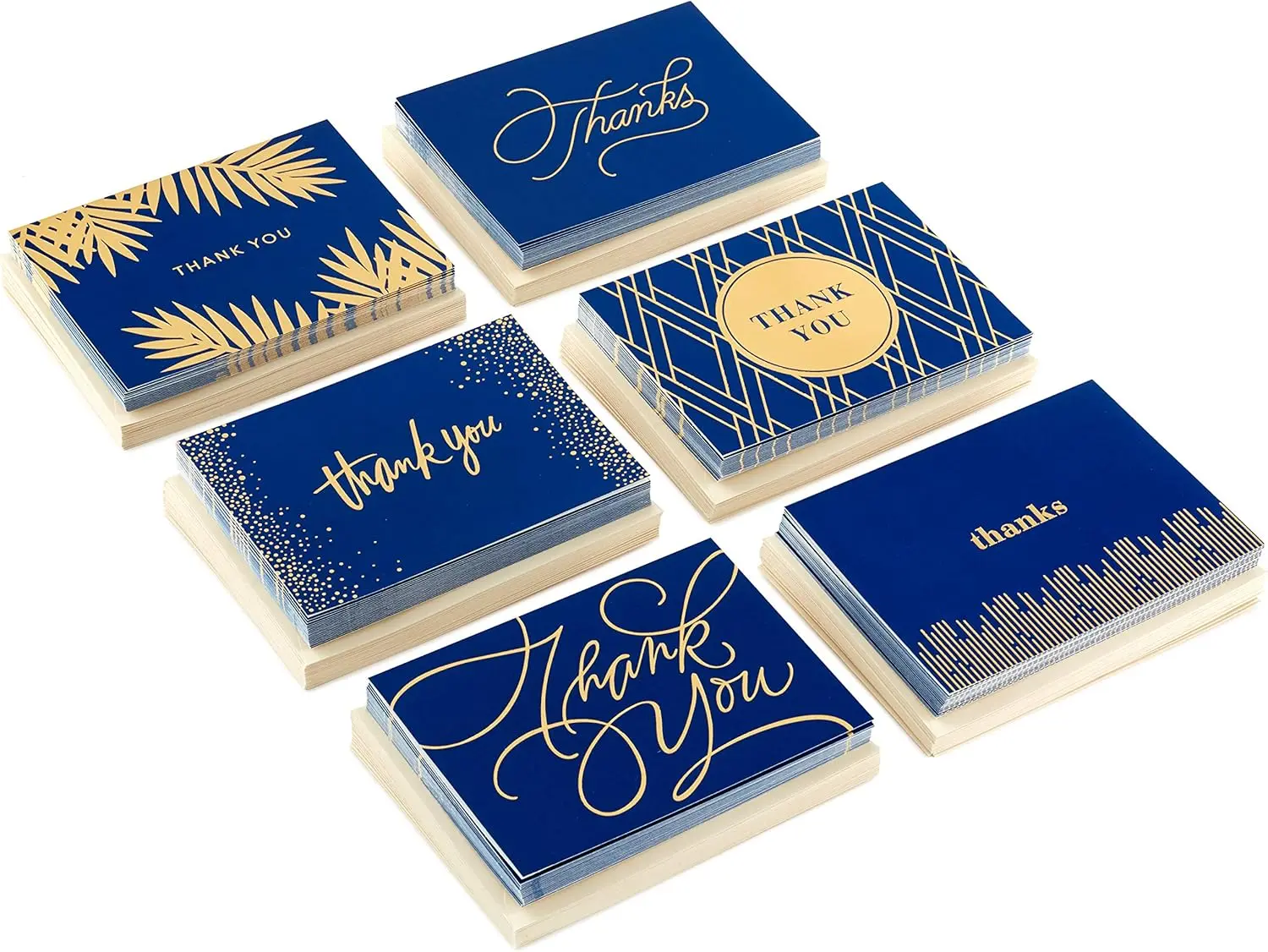 120-Pieces Hallmark Thank You Cards Assortment - Gold Foil Designs, Gold & Navy Notes with Envelopes, Blank Inside (5.2x3.75in) for Graduation, Tools & Hardware Hand Tool Kits Personalized Note Set