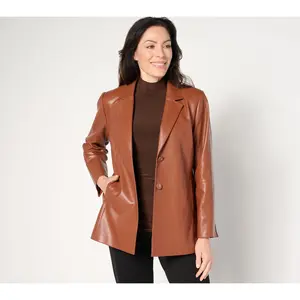 Dennis Basso Regular Luxe Faux Leather Jacket