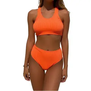 Fashion Two Piece Bikini Set for Women Sexy Trendy Y2K Summer Beach Bathing Suit for Vacation Swimwear for Midsize Curvy Women cheeky women's swimsuits Slimming high waisted rash guard