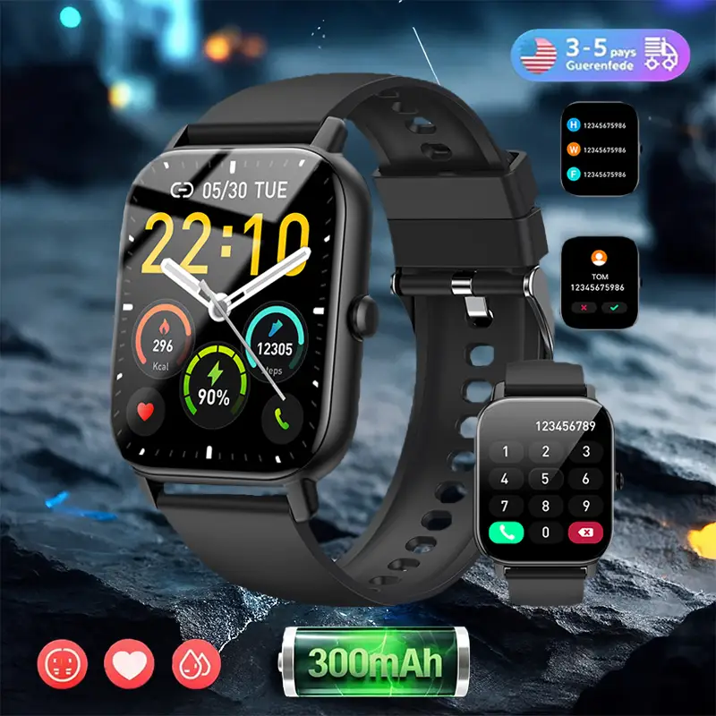 [Fall Deals] Ntaanoo Smartwatch 1.85-inch Touchscreen with Call Answering Message Alerts Sleep Monitor Fitness Tracker 110+ Sports Modes for Men Women