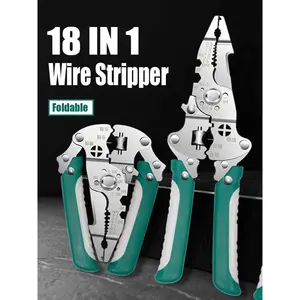 WEELEE Foldable wire stripper, pulley design multi-function electrician wire splitter wire winding crimping pliers hand tool