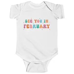See You In February Onesie, Retro Baby Coming In February Onesie, Baby Shower Gift Onesie, Baby Coming Soon Bodysuit, Baby Shower Onesie