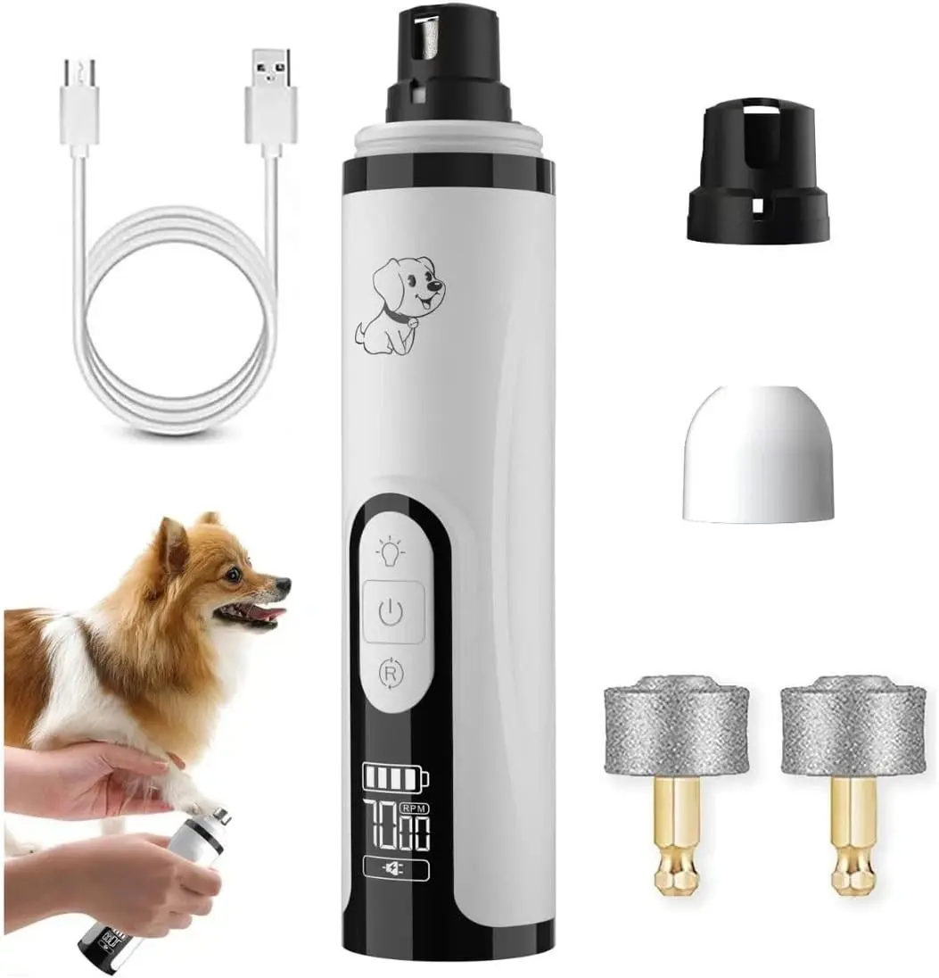 Heusom Groom Pro Upgraded Silent Dog Nail Grinder - Canine Claw Trimming Tool, Pet Grooming Supplies for Dogs