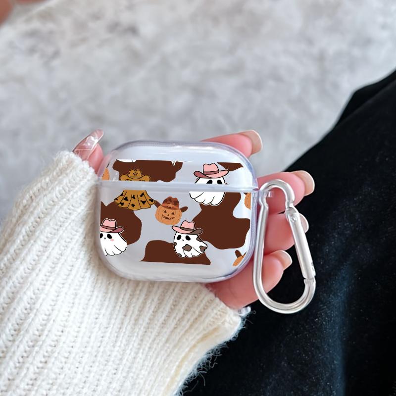 Cowboy Ghost Fantasy Pattern TPU Soft Protective Case for Apple AirPods 4/3/2/1/Pro/Pro2 Transparent Earphone Cover with Keychain Attachment Cowboy Ghost Fantasy Pattern TPU Soft Protective Case for Apple AirPods 4/3/2/1/Pro/Pro2 Transparent Earphone Cover with Keychain Attachment
