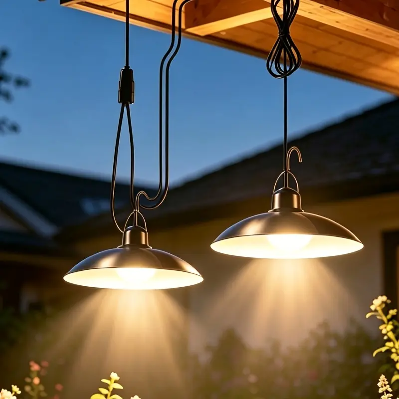 New Rechargeable LED Pendant Lantern - Indoor/Outdoor Wall-Barn Security Floodlight, Solar Outdoor Lights for Gardens (Cool White), Lanterns