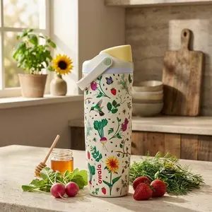 Owala A Leak-Proof Insulated Travel Mug with Cute Nature Design 24-32 oz Stainless Steel FreeSip Lid for Mom on Mother's Day Gift - Aesthetic Hydration, Floral & Botanical Print, BPA-Free, Eco-Friendly - Colorful