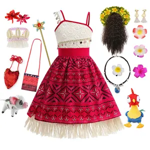 2024 Moana 2 Polynesian Princess Dress - Official Movie Replica Stage Costume for Girls with Accessories