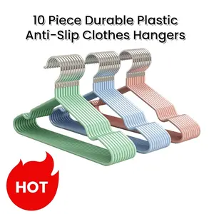 10 Piece Durable Plastic Clothes Hangers, New Thickened Design, Anti-Slip & Scratch-Free, Ideal for Adults & Kids, Home Closet Organization Essentials/clothes/hangers/clothes hagers/organization/dress/shirt/bra