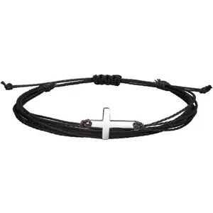 Adjustable Braided Stainless Steel Cross Multicolor Rope String Handmade Braided Bracelet for Men Women Lucky Protection Religious Faith Jewelry