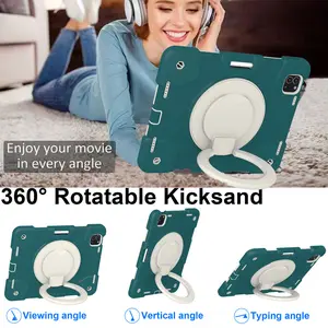 Tablet Case For iPad Pro (2024) 11inch with wrist strap and shoulder strap New business style Simple solid color design with stand for easy carrying durable material This product does not come with pen