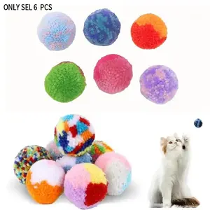 Interactive Cat Toy Ball, 6/9 Pack Soft Chewable Balls, Indoor Play for Kittens and Cats, Vibrant Colors, Durable Yarn Material