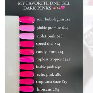 DND Dark PINK colors Duo Gel and Lacquer 8 colors to pick nail care nail art valentine red christmas nail color