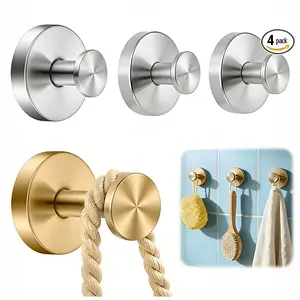 Hiatuses 4 Packs Suction Cup Hooks for Shower, Heavy-Duty Wreath Hangers for Front Door, No Drill Glass Door Shower Suction Hooks No Damage for Walls Bathroom Kitchen Window Mirror Tile Towel Coat Robe Loofah